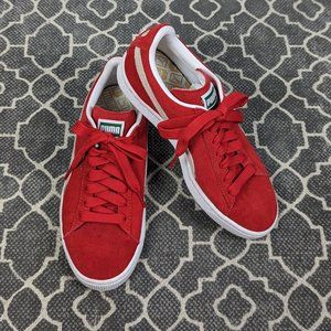 PUMA Suede Leather Red Sneakers Sz 6.5